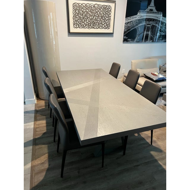 Roche Bobois Trak Dining Table With BuiltIn Extension Chairish