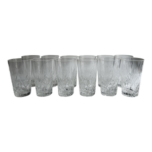 Vintage Set of 12 Cristal d'Arques Durand Clear Cut Crystal Tumblers