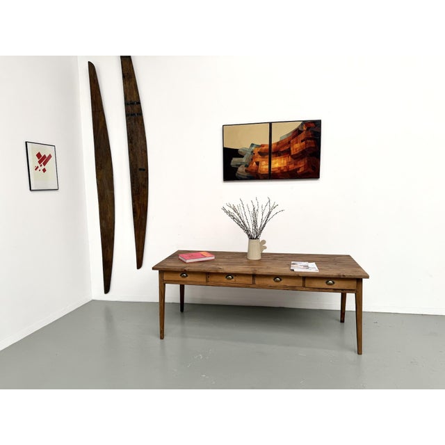 Vintage Farmhouse Table in Beech and Pine, 1950s For Sale - Image 15 of 18