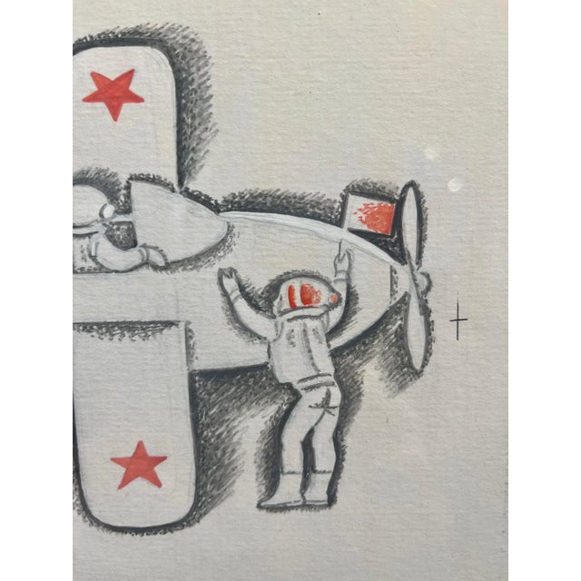 1980s Marina Yevgenyevna Uspenskaya, Little Pilots, Gouache and Ink, 1982 For Sale - Image 5 of 7
