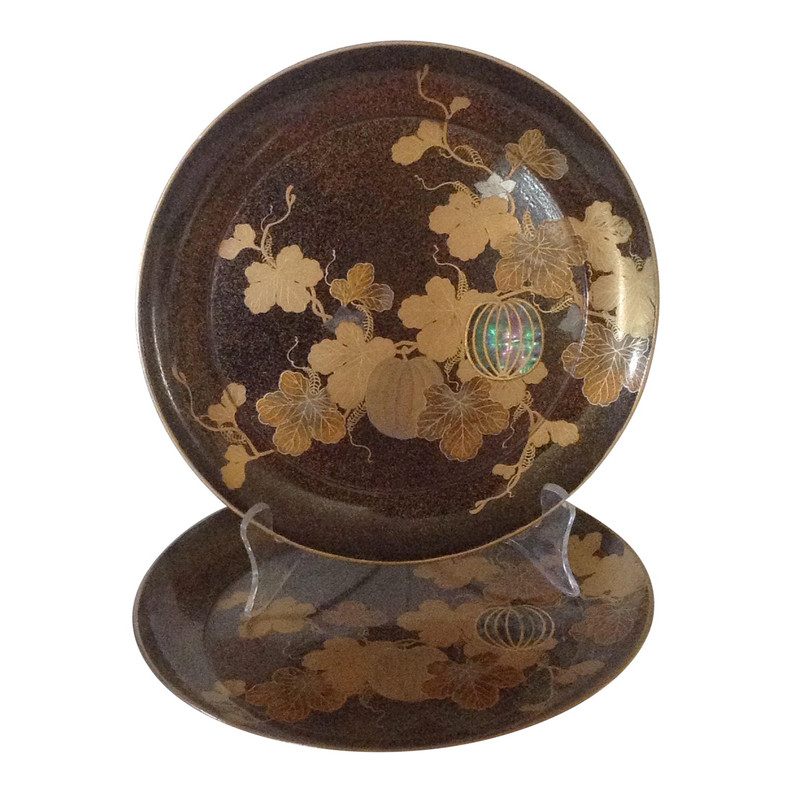 Japanese Lacquered Plates A Pair Chairish