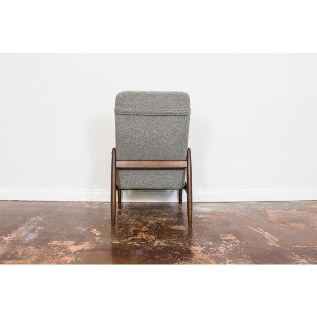 Wood Mid-Century Modern High Back Lounge Chair by Edmund Homa, Poland, 1960s For Sale - Image 7 of 14