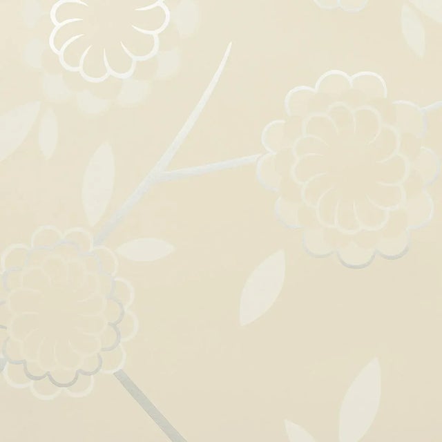Schumacher x Neisha Crosland Bird Tree Wallpaper in Silver For Sale