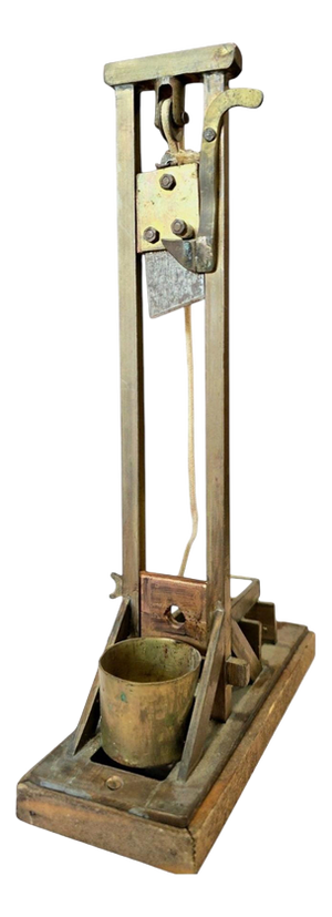 Vintage Brass and Wood Cigar Guillotine Cutter, 1930
