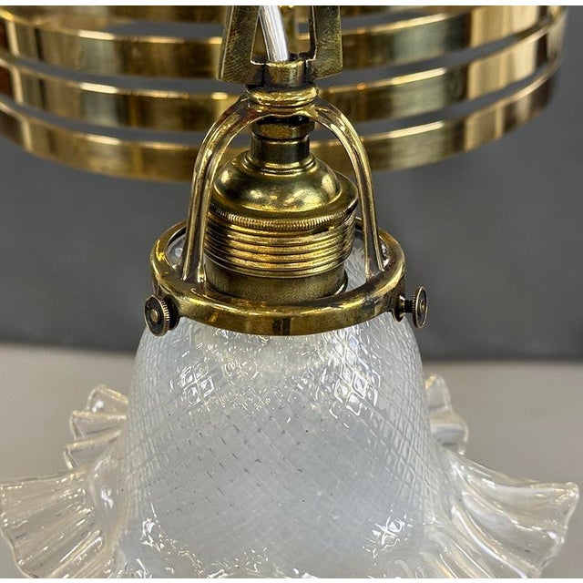 Antique Art Nouveau Brass Chandelier, 1900s For Sale - Image 5 of 9