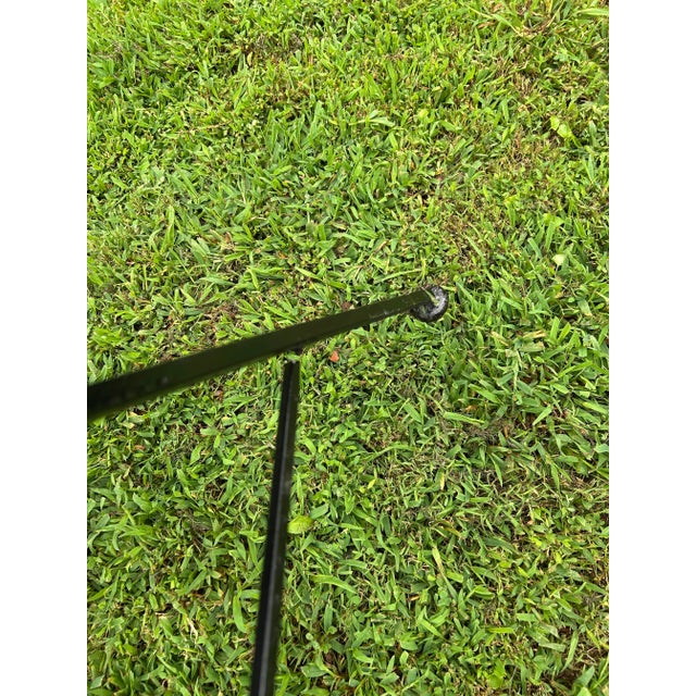 Metal Vintage Wrought Iron Patio Table & 4 Barrel Chairs For Sale - Image 7 of 7