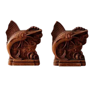 Vintage Sailfish Pressed Wood Bookends - a Pair