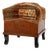 Art Deco Walnut Stool with Velvet Upholstery, Italy, 1920s For Sale