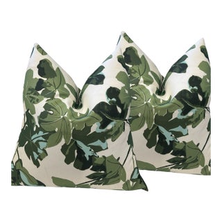 Set of 2 Peter Dunham Fig Leaf Designer Pillows For Sale