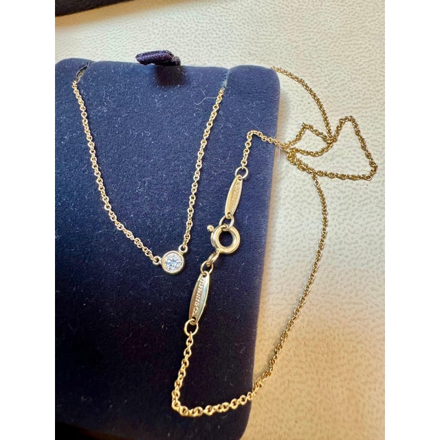 Diamonds by the Yard Single Diamond Pendant in Yellow Gold by Elsa Peretti T&Co For Sale - Image 11 of 18