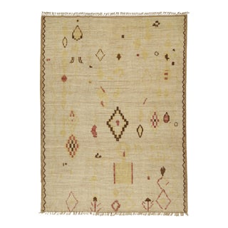 Rug & Kilim’s Modern Rug with Beige-brown Geometric Patterns - 5x8 For Sale
