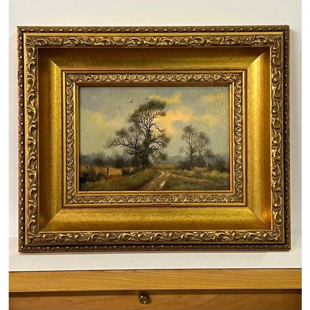 Forest Green James Wright, Country Lane with Trees & Birds in English Countryside by 20th Century Artist, 1980 For Sale - Image 8 of 11