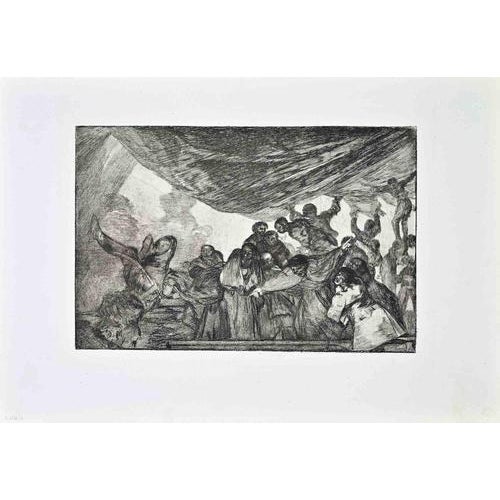 Etching and aquatint on paper, table 15 from the Series "Los Proverbios". Outstanding proof from the first edition of this...