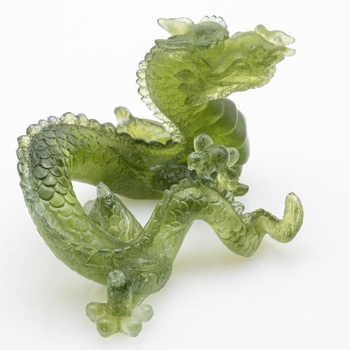 Brown, Green, Clear and Violet Art Glass Dragon Sculptures from Daum, France, 1970s For Sale - Image 6 of 18