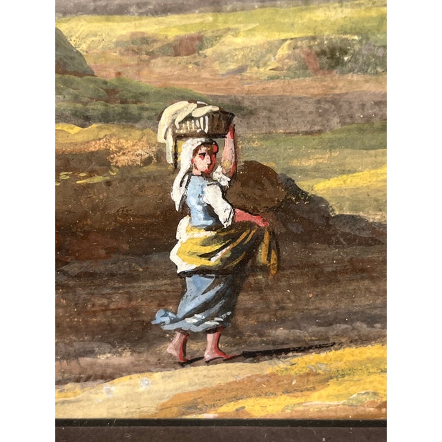 Late 19th Century 19th Century Neopolitan Italian Gouache Painting of Bay of Naples For Sale - Image 5 of 5