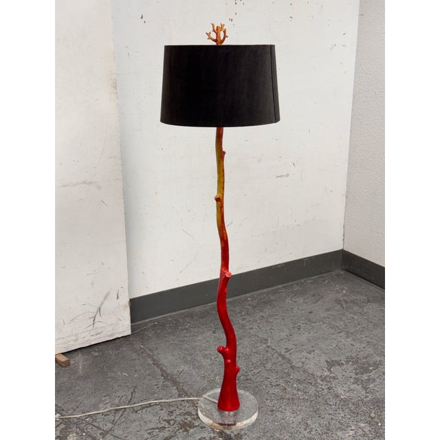 Ombre Red Branch Floor Lamp For Sale In San Francisco - Image 6 of 12