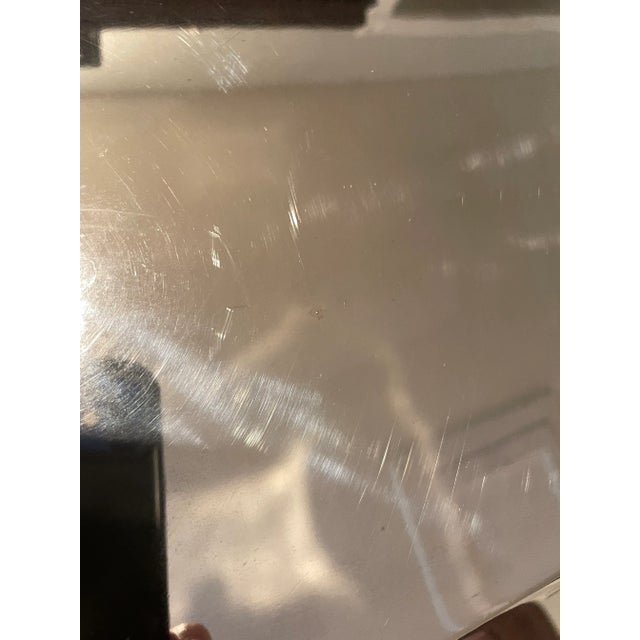 Metal Vintage Large Silver Plate Over Copper Butlers Serving Tray With Handles For Sale - Image 7 of 9