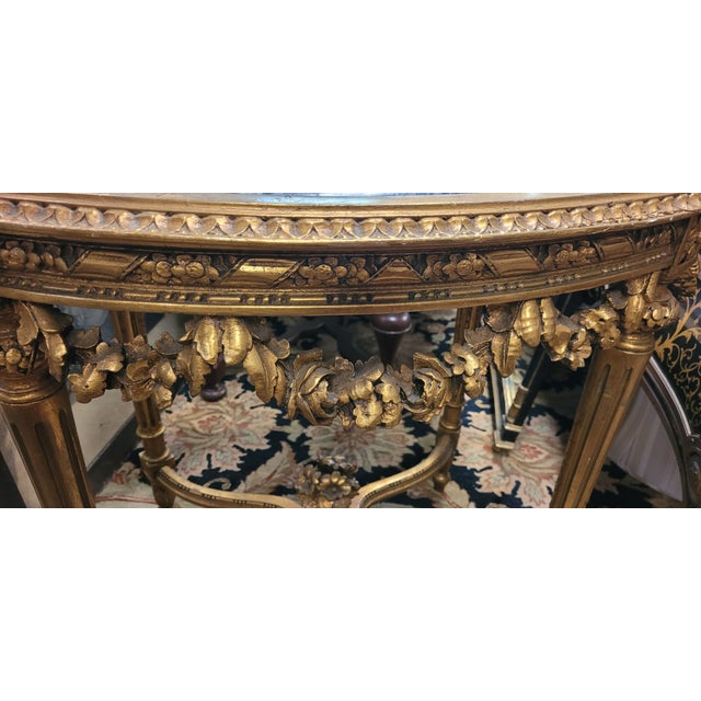 Early 20th Century Beautiful Gilt Wood and Marble French Table For Sale - Image 13 of 13