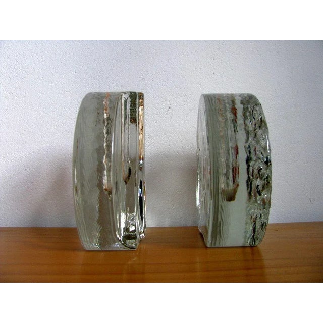 Green Vintage Crystal Glass Vases from Walther, 1970s, Set of 2 For Sale - Image 8 of 11