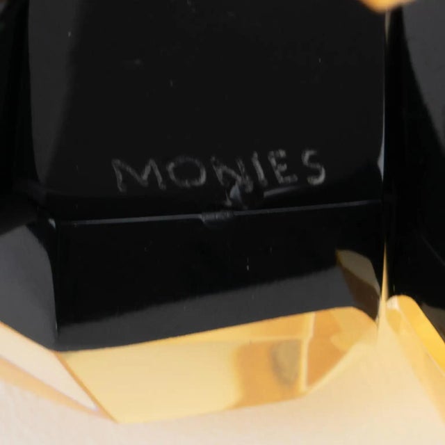 Monies Massive Black Resin and Gold Foil Stretch Bracelet Bangle For Sale - Image 9 of 10