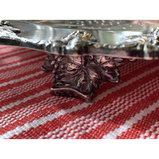 Antique Victorian Meriden Silver-Plate Footed Tray For Sale - Image 4 of 16