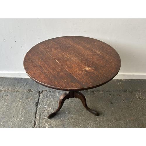 Georgian Style Oak Tilt Top Tripod Occasional Side Table For Sale - Image 4 of 8