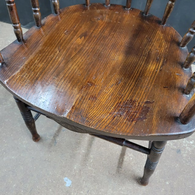 1910s Edwardian Oak Tub Chair For Sale In Atlanta - Image 6 of 16