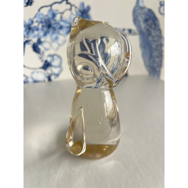 1970s 1970s Hand-Blown Glass Owl Paper Weight For Sale - Image 5 of 9