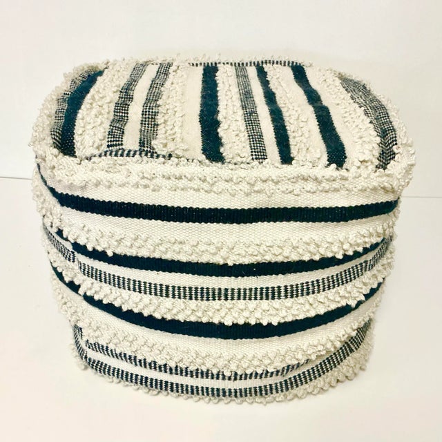 1980s Vintage Boho Chic Coastal Kilim Pouf Hassock Footstool. For Sale - Image 11 of 14