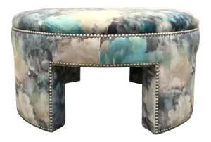 Lillian August Modern Abstract Print Rory Ottoman