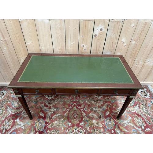 Louis XVI Style Flat Desk in Solid Wood For Sale - Image 3 of 9