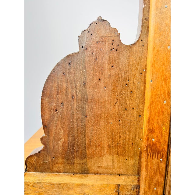 Art Nouveau French Walnut-Colored Wall-Mounted Dressing Table with Mirror, 1900 For Sale - Image 3 of 17