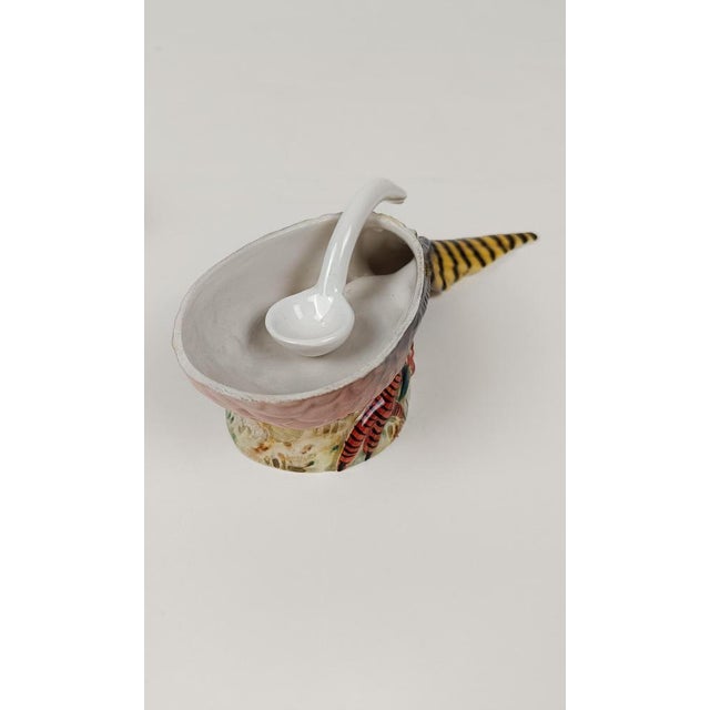 Vintage Pheasant Gravy Boat in Hand-Painted Ceramic, Italy, 1950s For Sale - Image 9 of 18