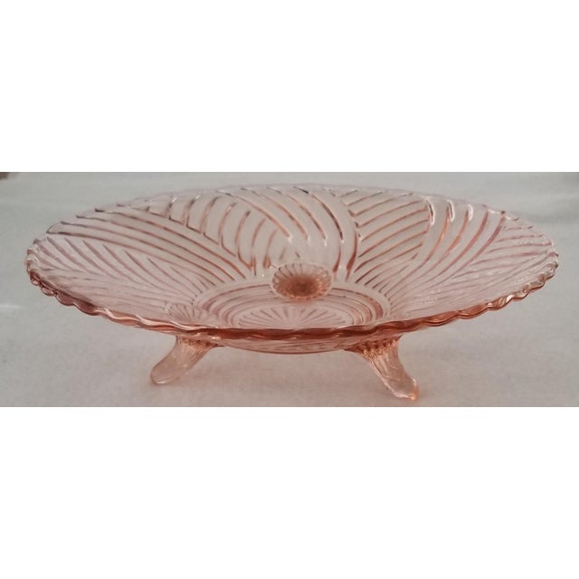 Pink Depression Glass Footed Bowl Chairish