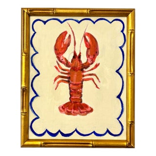 Lobster in Bamboo an Original Painting by Michelle Heimann . For Sale