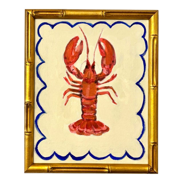 Lobster in Bamboo an Original Painting by Michelle Heimann . For Sale