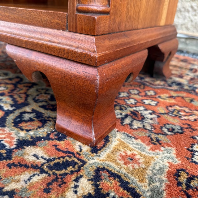 Vintage Kling Furniture Chippendale Solid Mahogany Nightstand With Drawer and Open Cabinet For Sale - Image 11 of 16