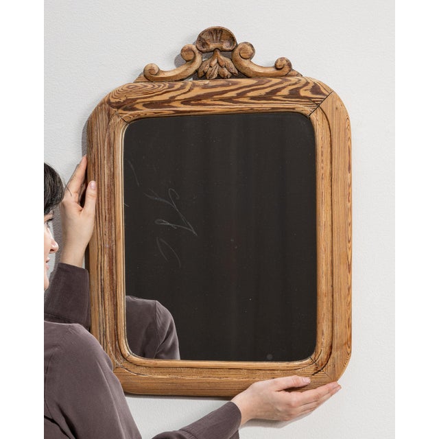 19th Century France Amber Wood Mirror For Sale - Image 9 of 10