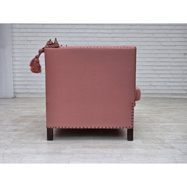 Danish Spanish Drop-Arm Two-Seater Sofa with Wool Upholstery, 1970s For Sale - Image 9 of 18
