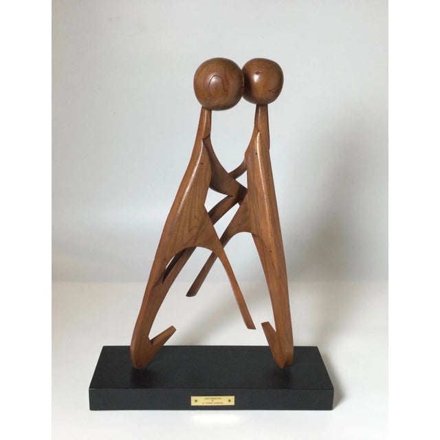 Mid 20th Century Abstract Teak Wood Sculpture "Love Embraced" For Sale - Image 9 of 11