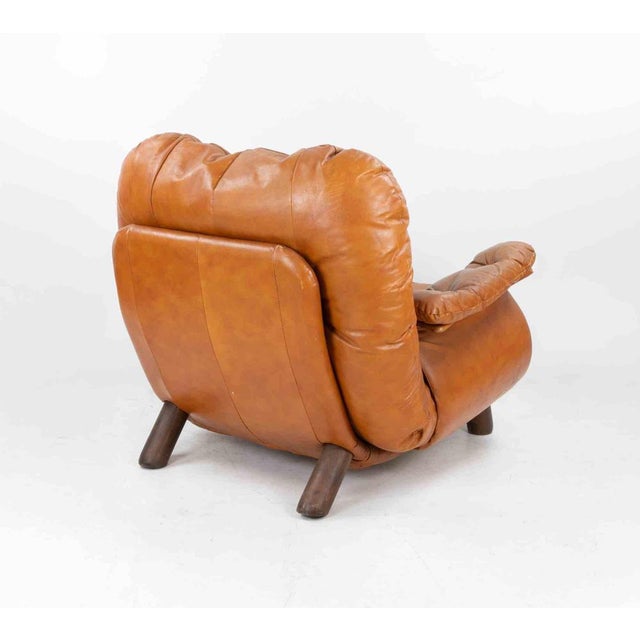 1970s Vintage Leather Armchair by Cobianchi for INSA, Italy, 1970s For Sale - Image 5 of 8