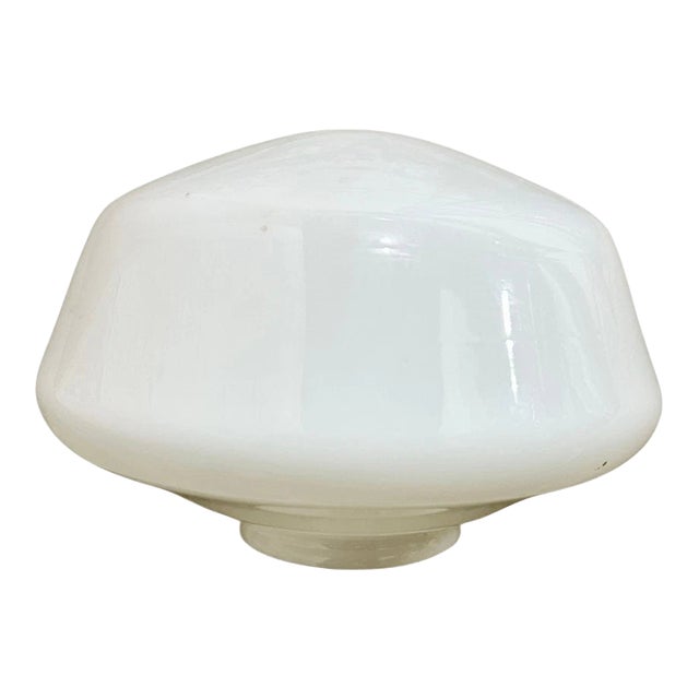 Vintage School Mushroom Shape White Glass Lamp Shade For Sale
