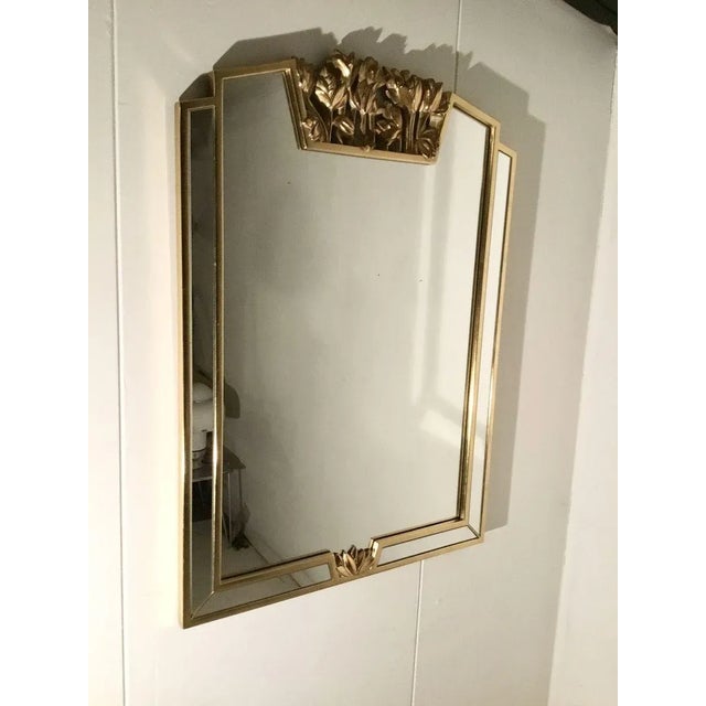 1970s Hollywood Regency Mirror with Floral Details from Deknudt For Sale - Image 5 of 6
