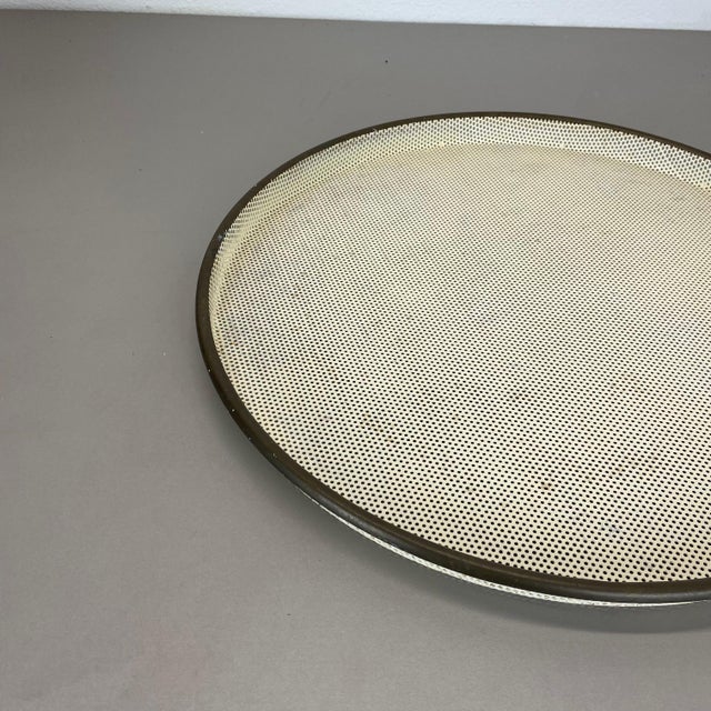 1950s Large Vintage Metal Brass Tray in the style of Mathieu Matégot, 1950s For Sale - Image 5 of 18