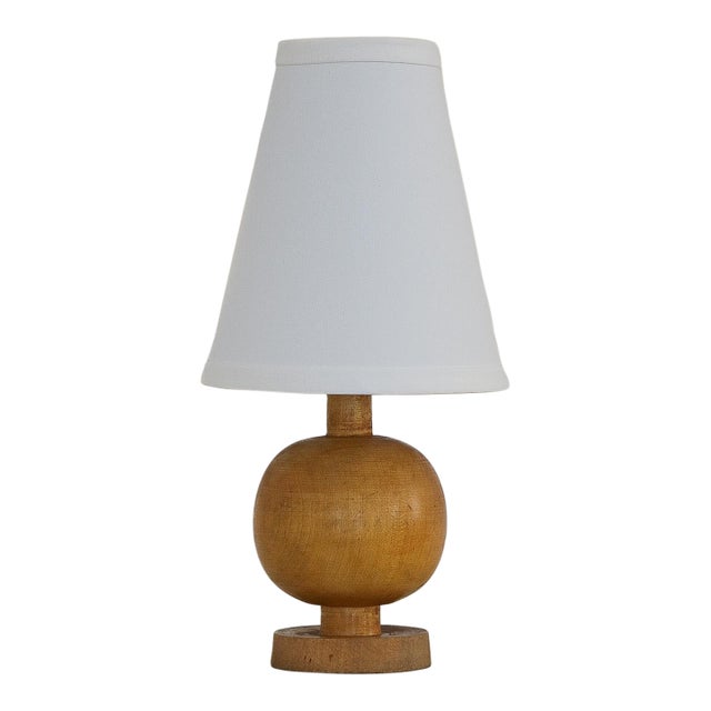 Vintage Mid Century Wood Lamp For Sale
