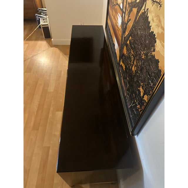 Mid 20th Century John Widdicomb Acid-Washed Bronze Four-Door Credenza With Brass Base For Sale In Phoenix - Image 6 of 17