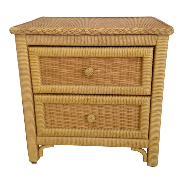 Vintage Wicker Henry Link Nightstand Chairish