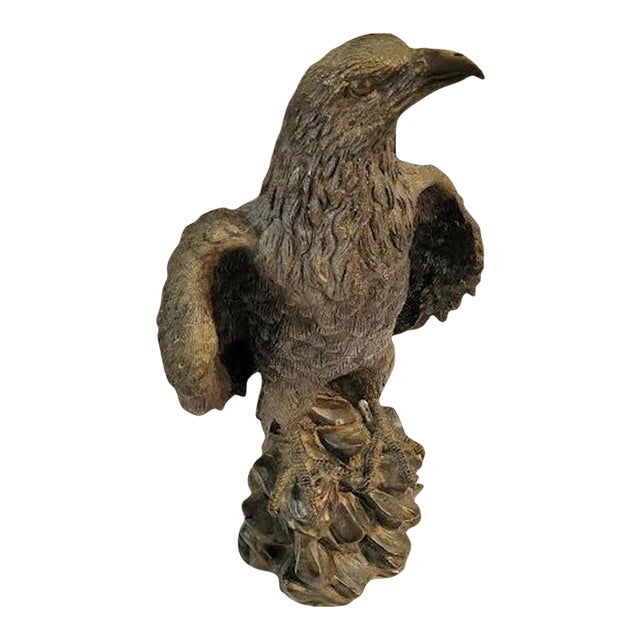 20Th C Signed Bronze Bald Eagle Sculpture For Sale