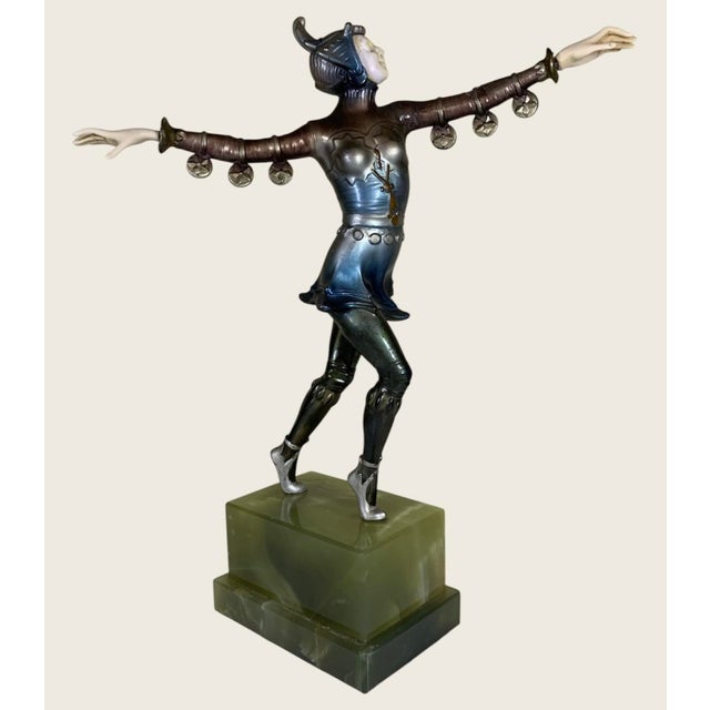 Onyx Art Deco Gerdago Like Cold Painted Lady Sculpture C 1920 For Sale - Image 8 of 8