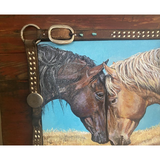 "Connected Hearts", Willie Britt, Original Acrylic Painting, the Sweet Bonding of Two Horses For Sale - Image 4 of 11